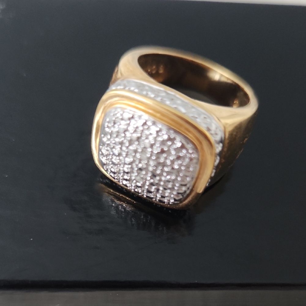 Gold-Plated Sterling Silver Statement Ring - image 1